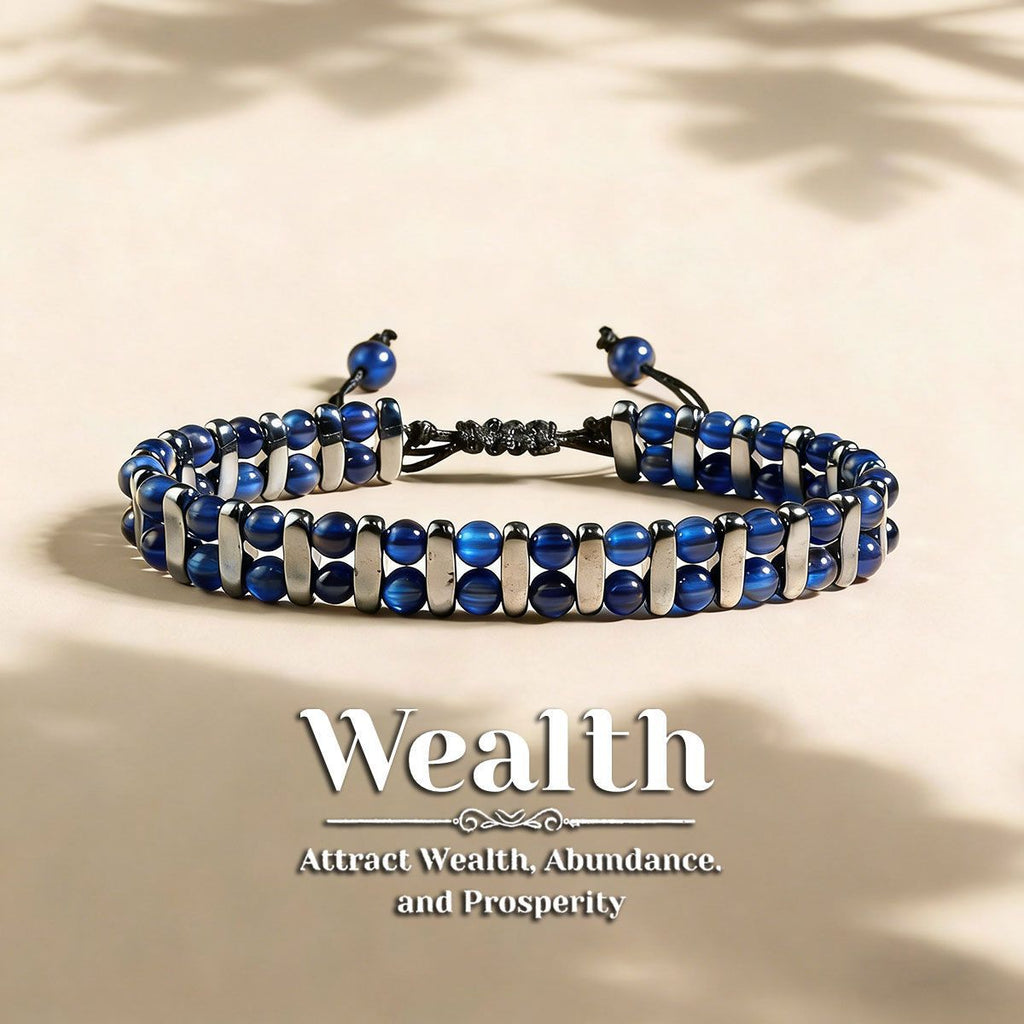 Tiger Eye Stone Magnetic Woven Bracelet