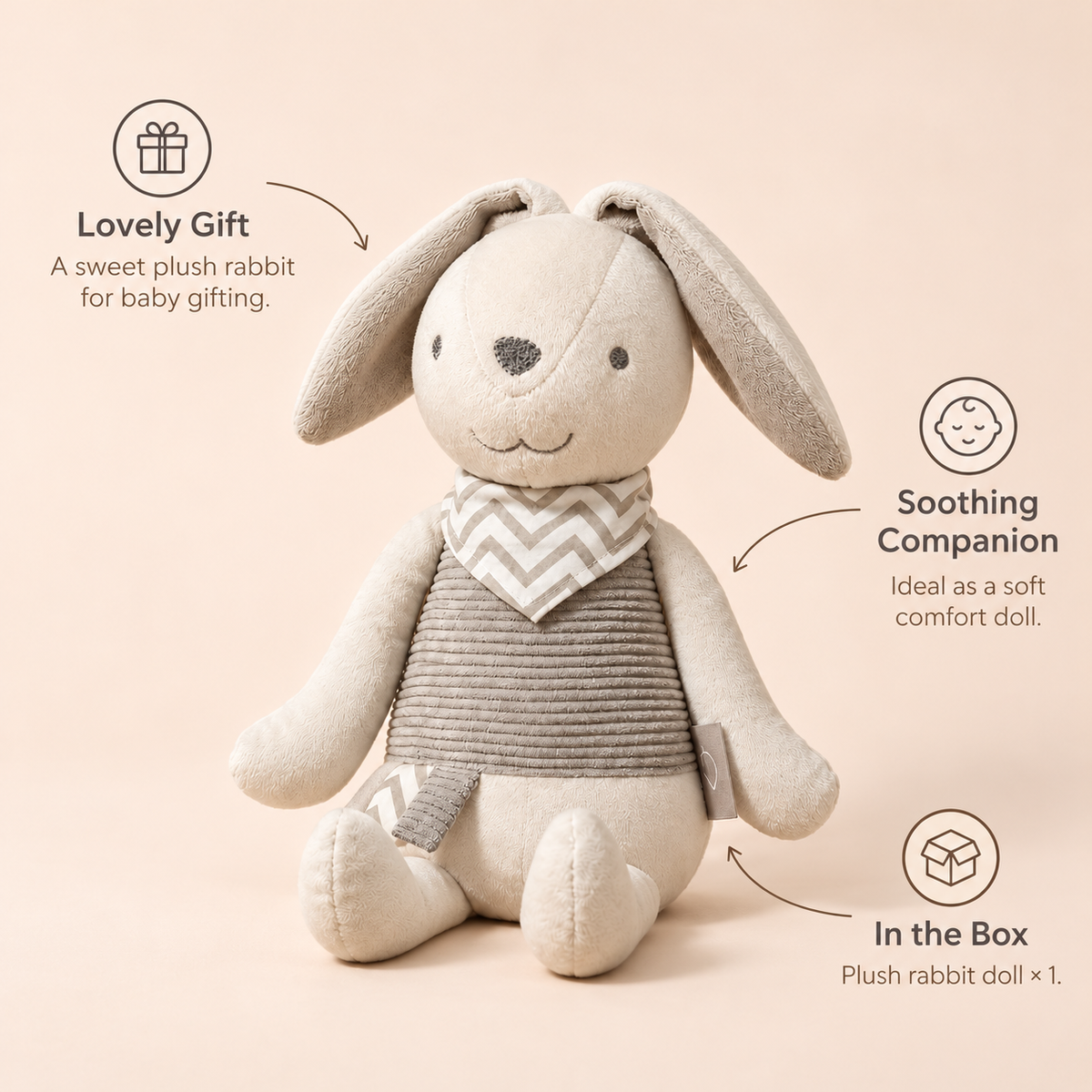 Soft plush rabbit doll