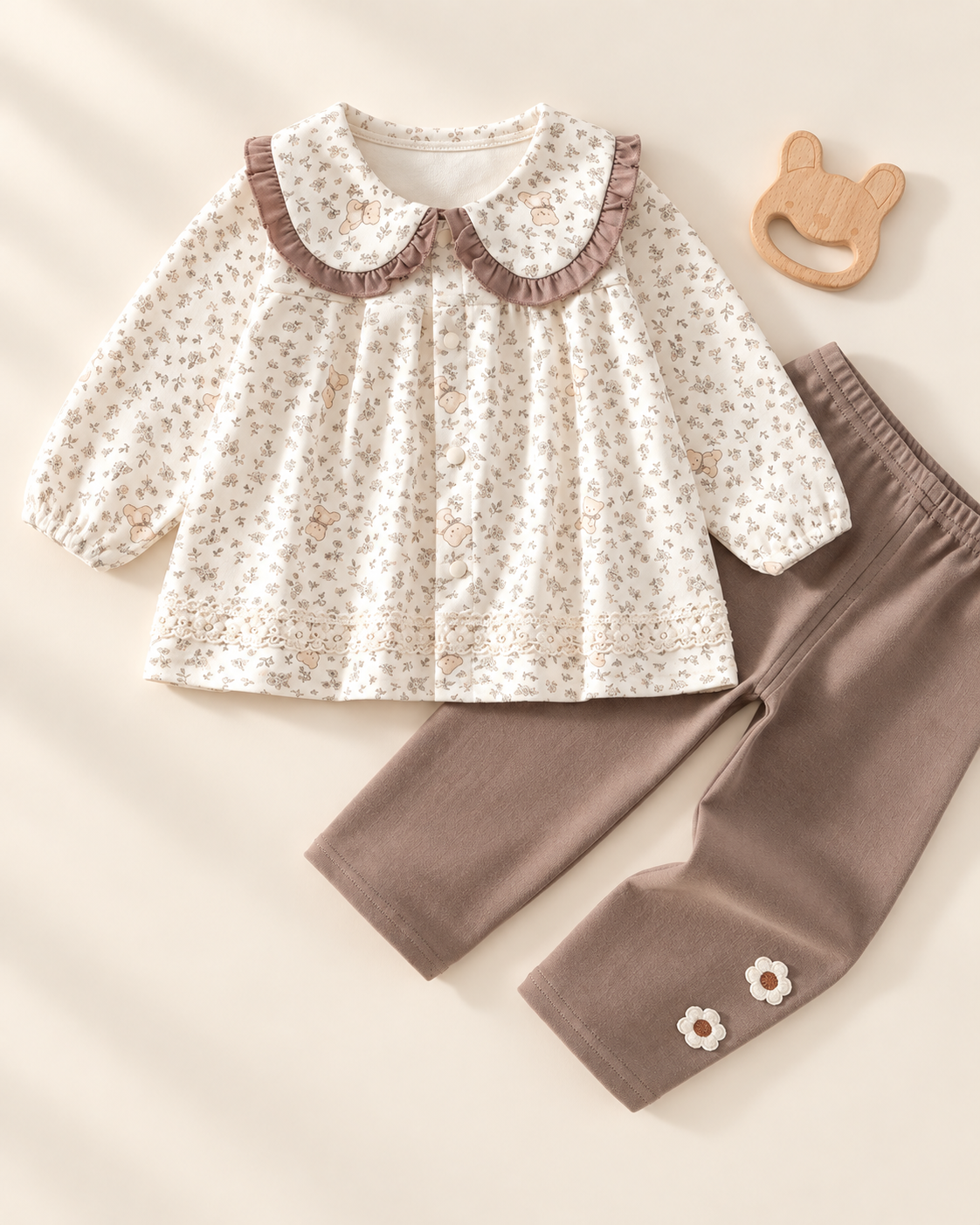 Soft Floral Two-Piece Set