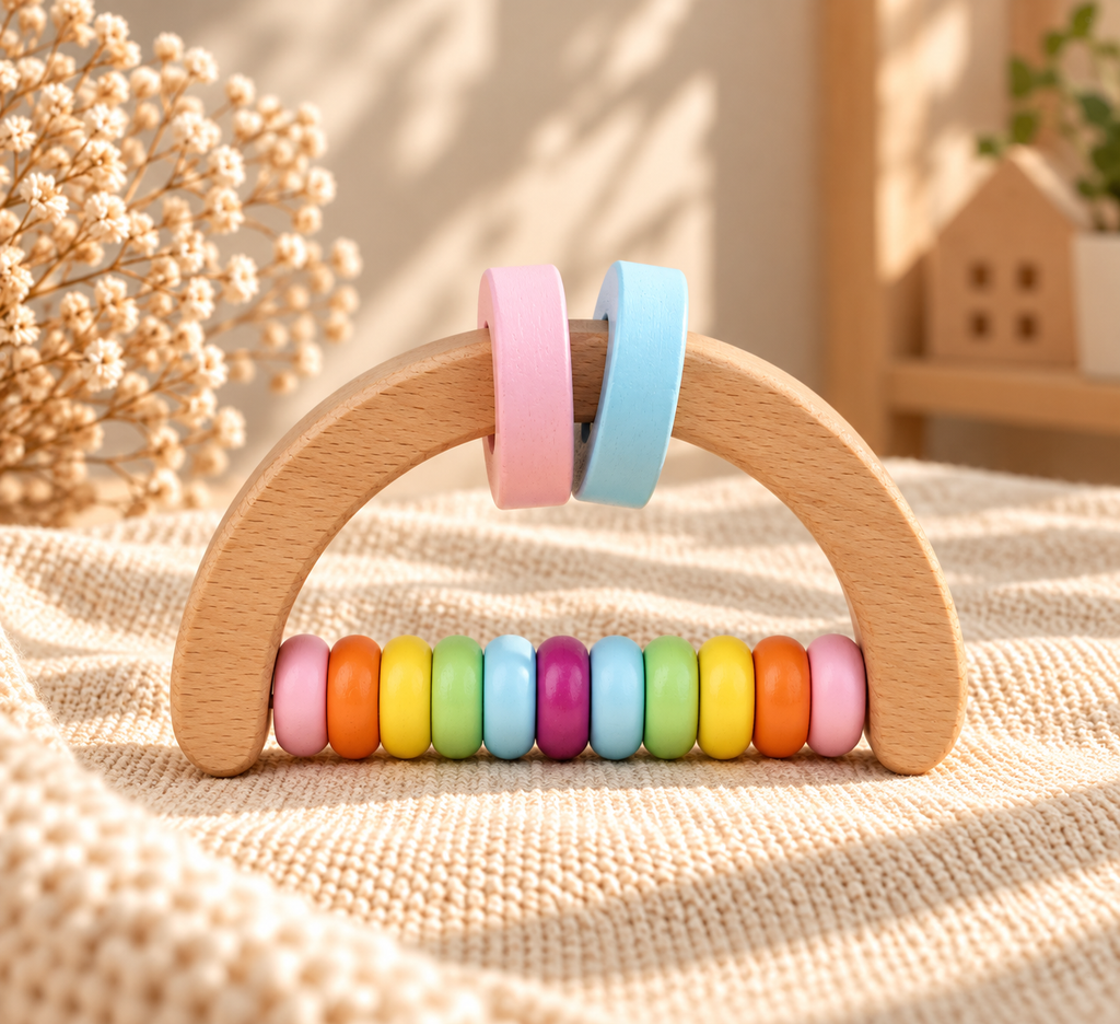 Natural Wooden Baby Rattle