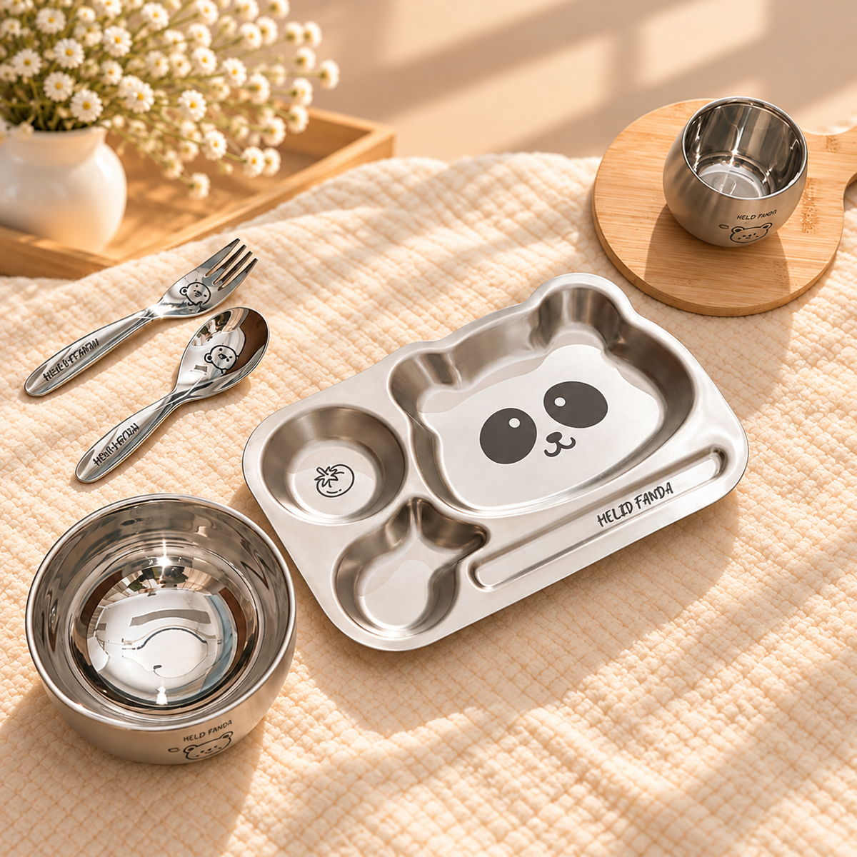 Stainless Steel Kids Dinnerware Set